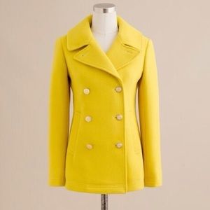 💝💛J Crew Majesty Yellow Wool Blend Peacoat💛💝